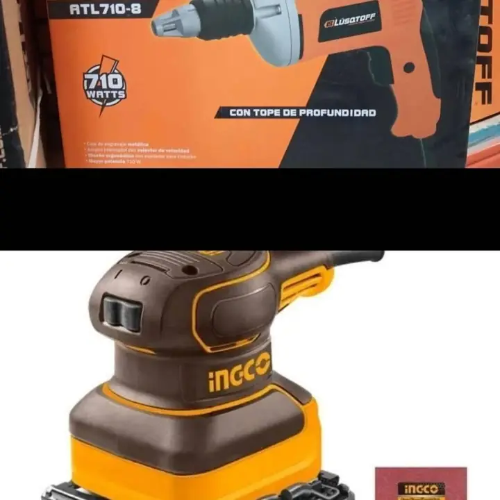 Combo atornillador para durlok 710w lusqtoff + lijadora órbital 240w ingco