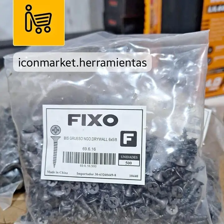 Combo x 500 Tornillo autoperforante Trompeta #6x 16mmL p-aguja Madera Rosca gruesa FB Codigo: 69