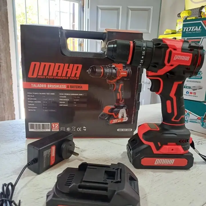 Taladro Ator percutor 45 nm dos baterías+ cargador+ maletín onaha