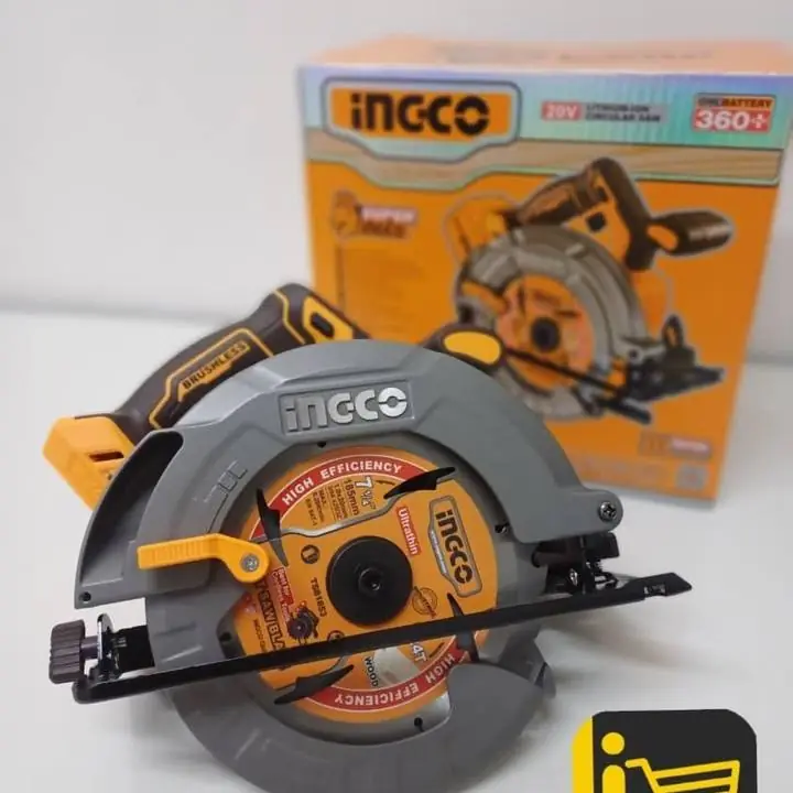 Sierra Circular Inalámbrica 20v Brushless Ingco + 1 batería de 4.0Ah y Cargador