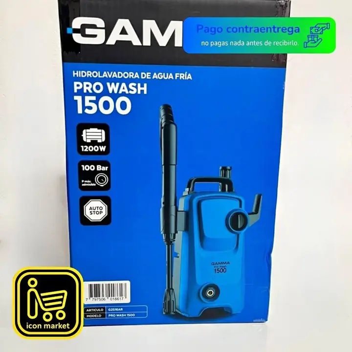 Hidrolavadora GAMMA 1200W Pro Wash 1500 Alta Presión + Auto Stop