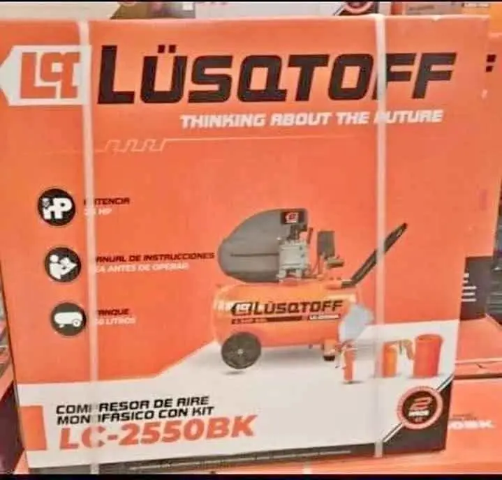 Compresor lusqtoff 50L c kit accesorios NUEVO 2 años de garantía c kit