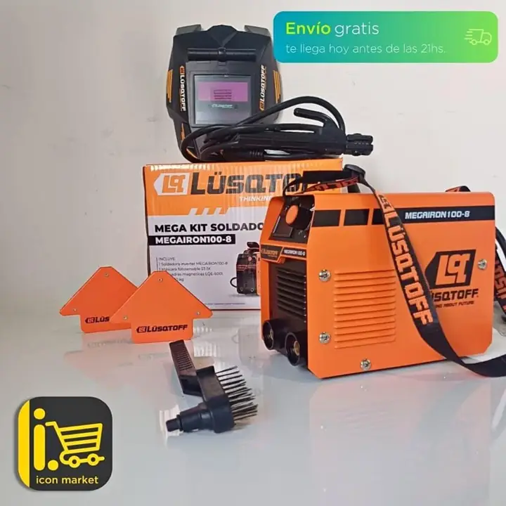 Soldadora mega iron 100 cn careta escuadra lusqtoff