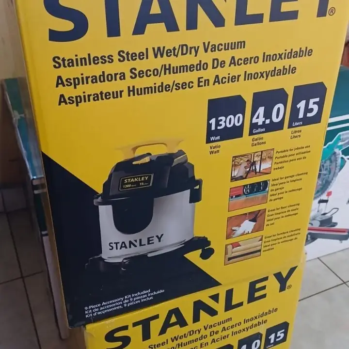 Aspiradora 15 litros de 1300w Stanley inoxidable