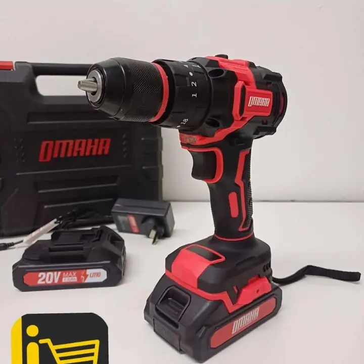 Taladro Brushless A Bateria 20v Inalambrico Omaha + 1 Batería de 1.5Ah + Cargador y Maletín 45 nm