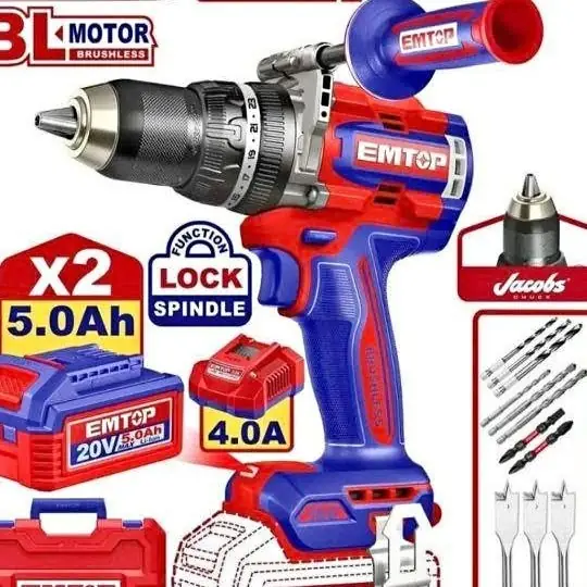 Taladro ator percutor 166nm 2bat5ah+cargador accesorios maletín