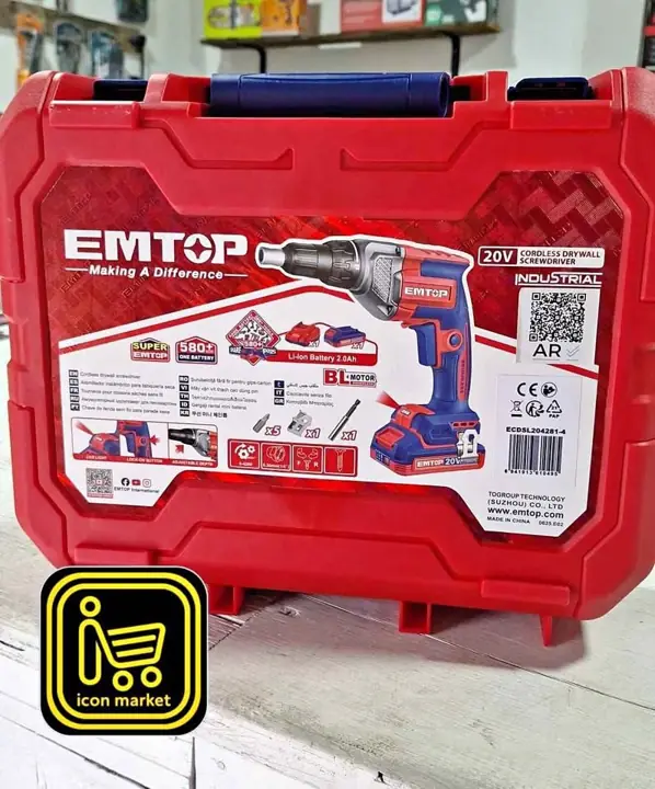Atornillador para durlock + batería 2ah + cargador + maletín 159.000