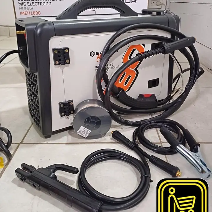 Soldadora Inverter Mig Electrodo 2 en 1 Salkor de 180 Amp - Apta Alambre Flux con Visor Digital + Ac