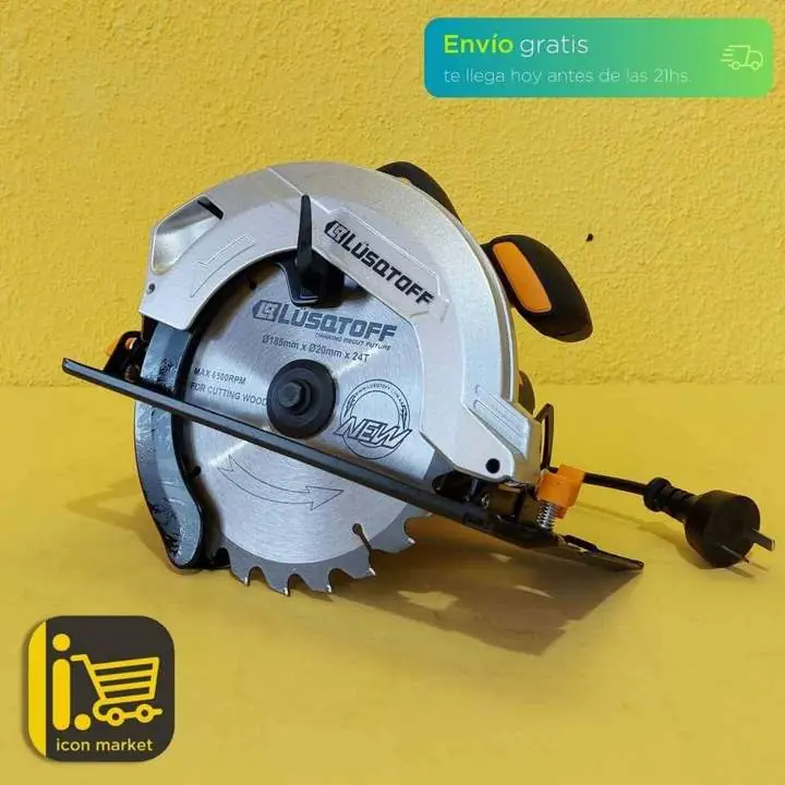Sierra Circular Mano 1500w Lusqtoff Madera 7 1/4 185mm +guia