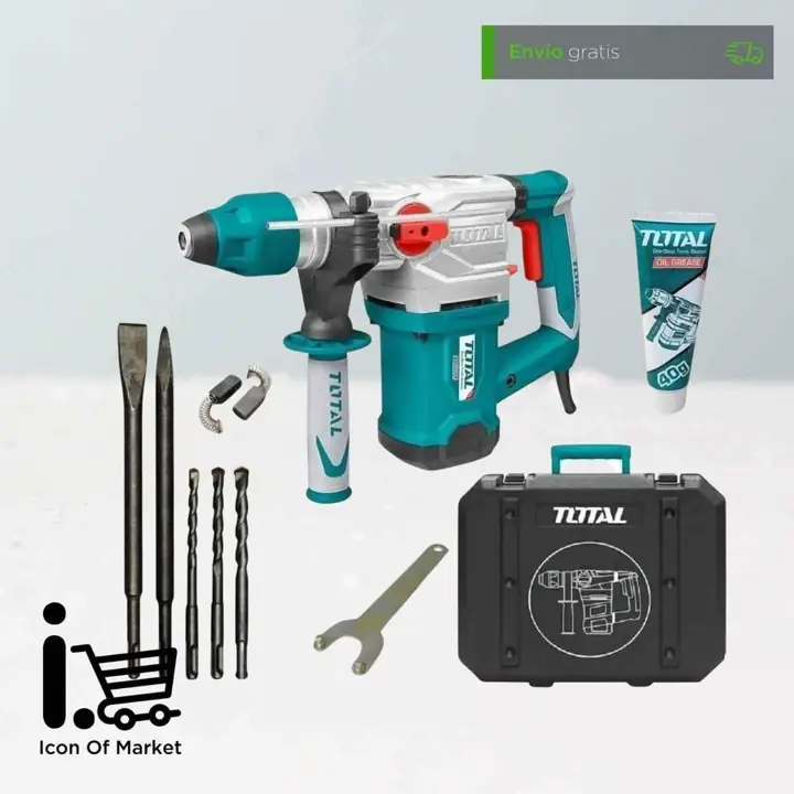 Rotomartillo Ttaladro percutor Industrial 1500W + maletin + mechas cinceles
