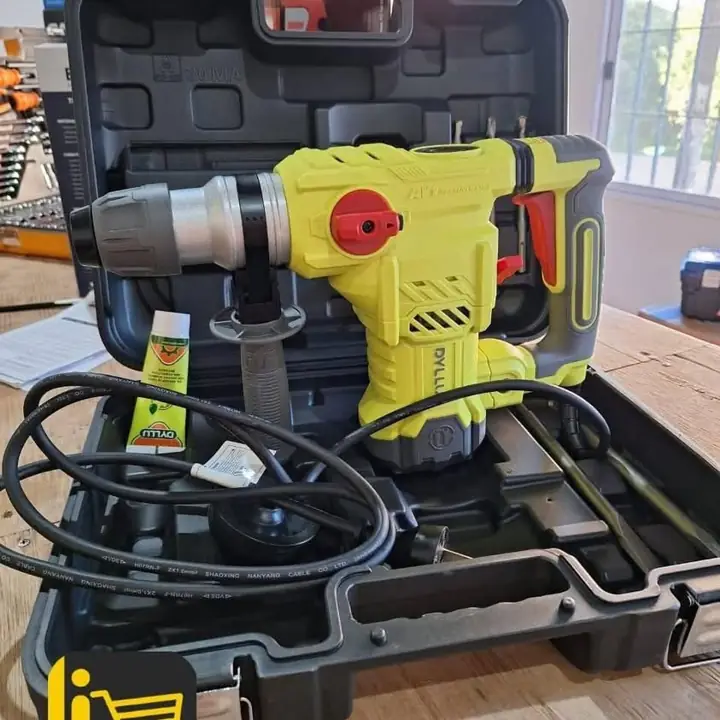 Rotomartillo taladro percutora 32mm 1500w + mecha + cinceles + maletín