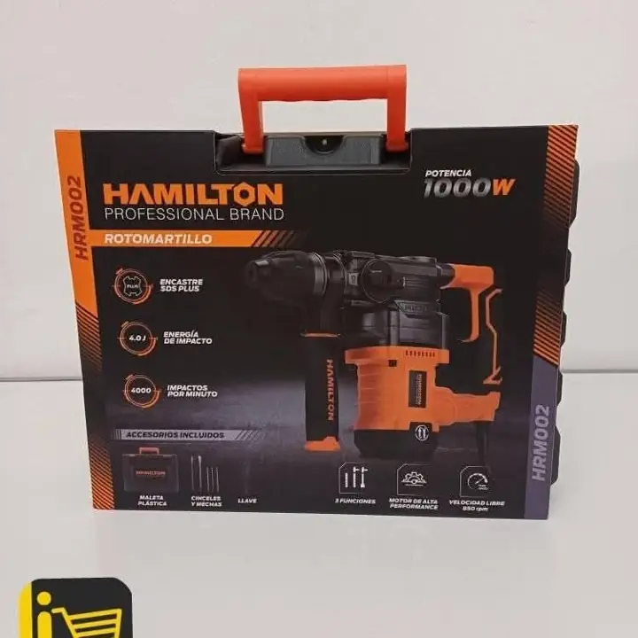 Rotomartillo Percutor Hamilton 1000w + Accesorios Y Maletín