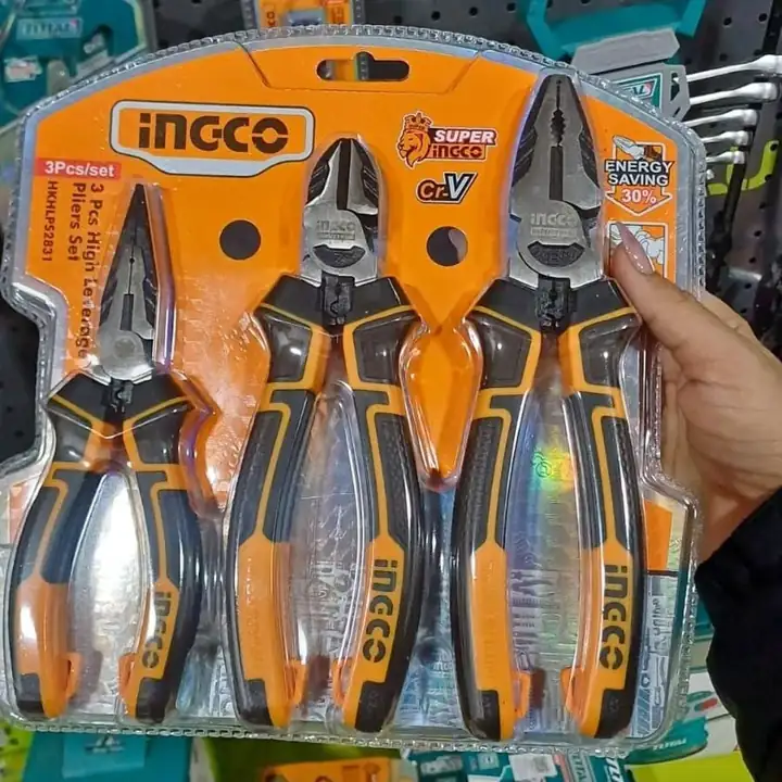 Alicates 3 piezas Ingco