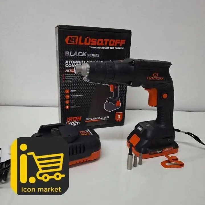 Atornillador para durlock inalámbrico con tope de profundidad 18v + 1 batería + cargador