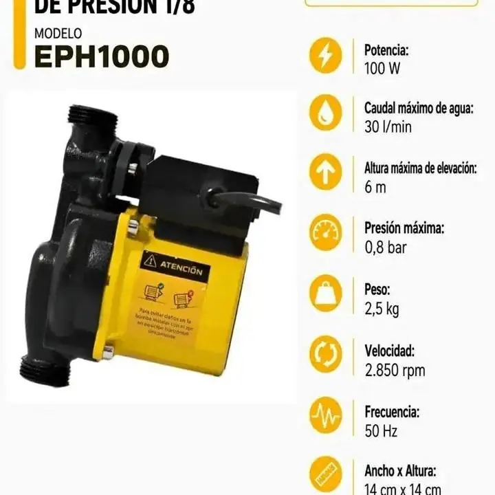 Bomba elevadora de 1/8 100w 2 baños belarra