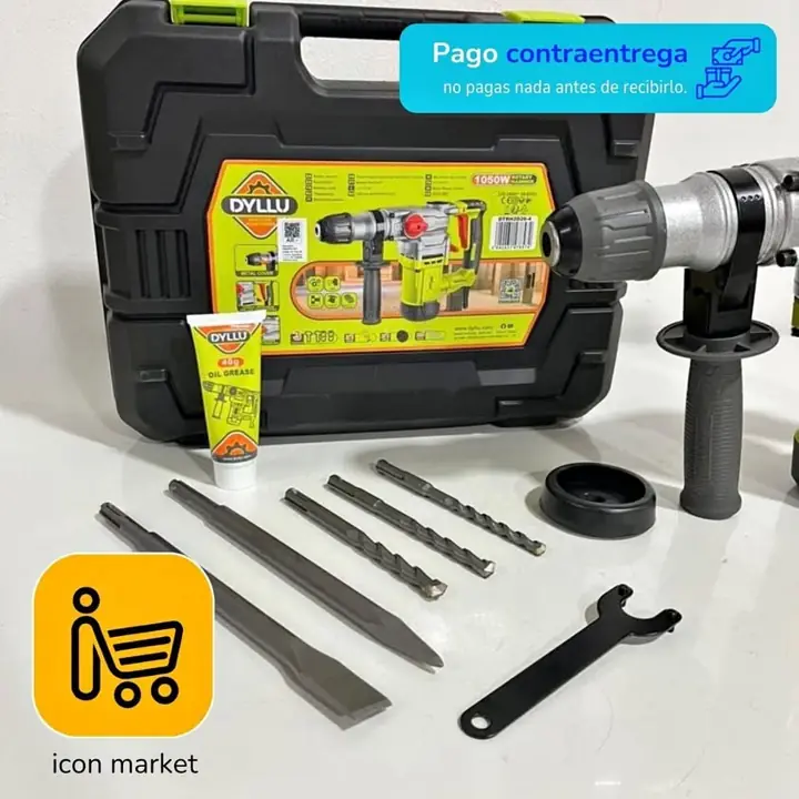 Rotomartillo DYLLU by TOTAL 1050W SDS Plus 4,5J con Maletín y Accesorios