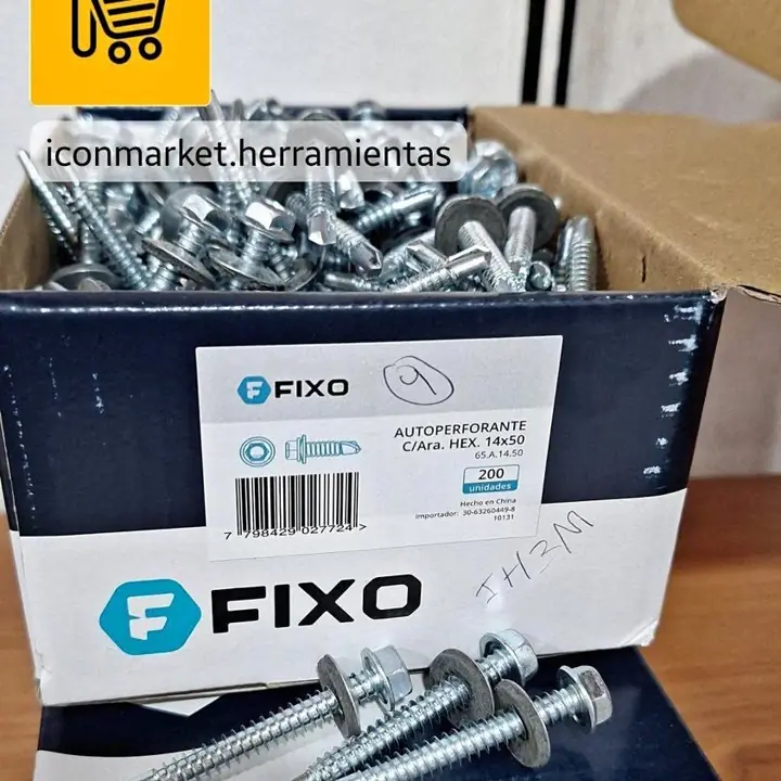 Combo x 200 Tornillo autoperforante c-hexagonal #14x51mmL p-mecha AcCinc FB Codigo: 65.A.14.50