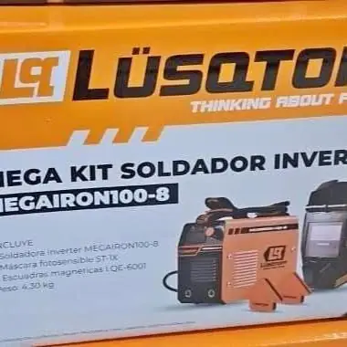 Soldadora megairon 100 + careta+ escuadra lusqtoff