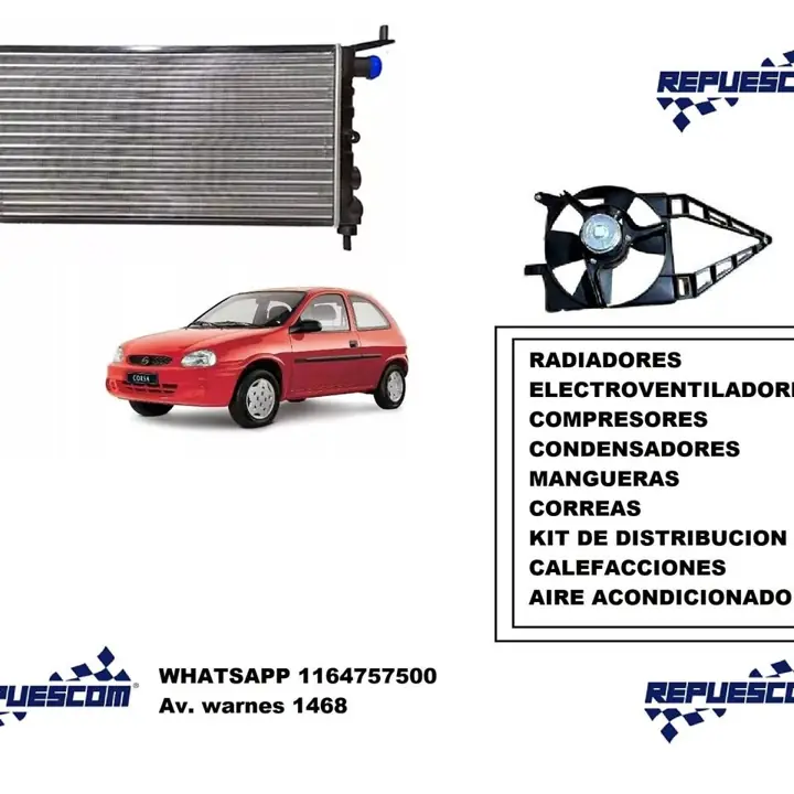 Chevrolet corsa / radiador de agua electroventilador /