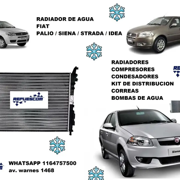 Radiador de Fiat palio siena idea strada