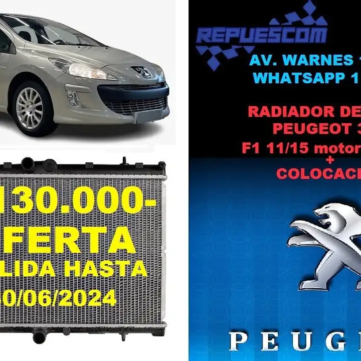 Radiador Peugeot 308 m,otor 2.0 HDI