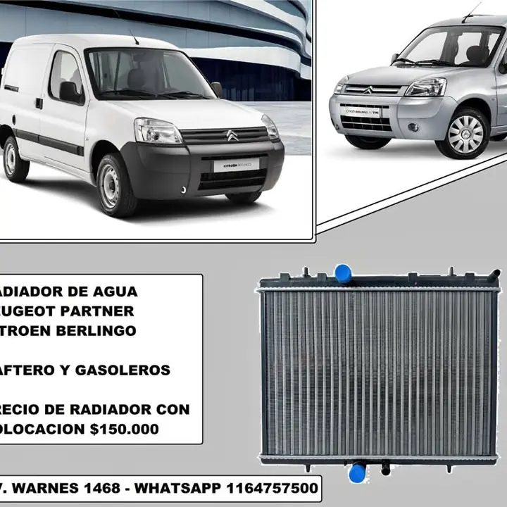 Radiador de partner / berlingo - nafta - diesel