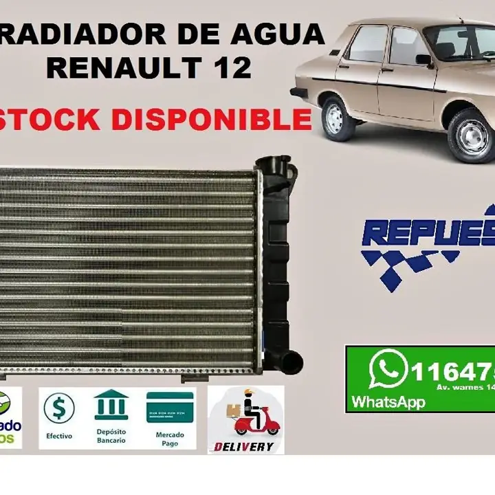 Radiador de agua renault 12--- imperdibleee!