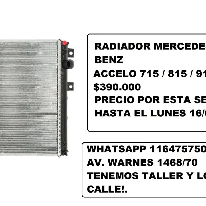 Radiador mercedes benz accelo