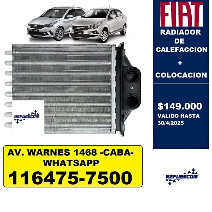 Radiador calefaccion cronos / argo