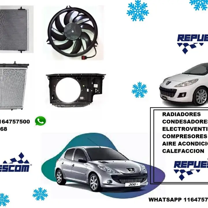 Radiador de agua Peugeot 206/207/307/PARTNER/BERLINGO