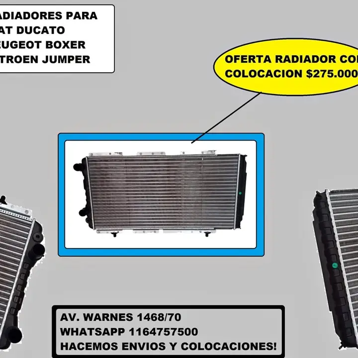 Radiador de agua Peugeot boxer - Fiat ducato - Citroen jumper
