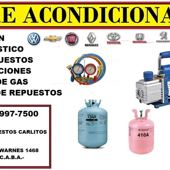 Carga de aire acondicionado ( autos camiones ambulancias transporte de alimentos)