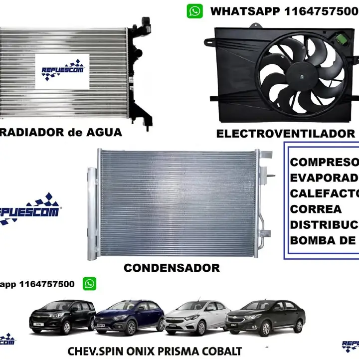 Radiador condensador electroventilador