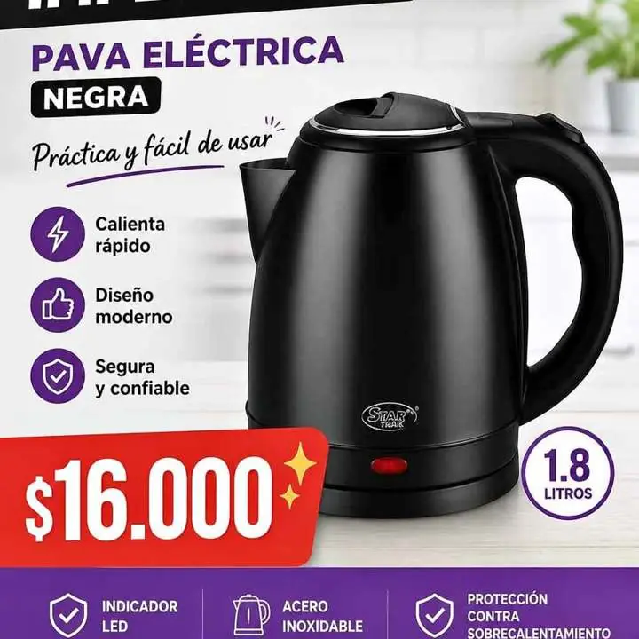 Pava hervidora Electrica Negra $16,000 Zona oeste Merlo pontevedra