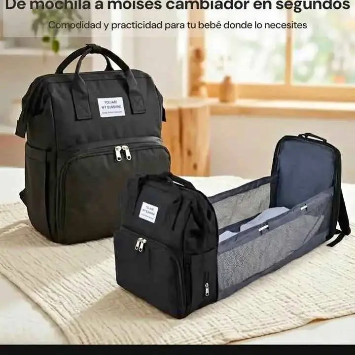 Mochila Maternal Multifunción con Moisés Cambiador porta Mamaderas $30,000