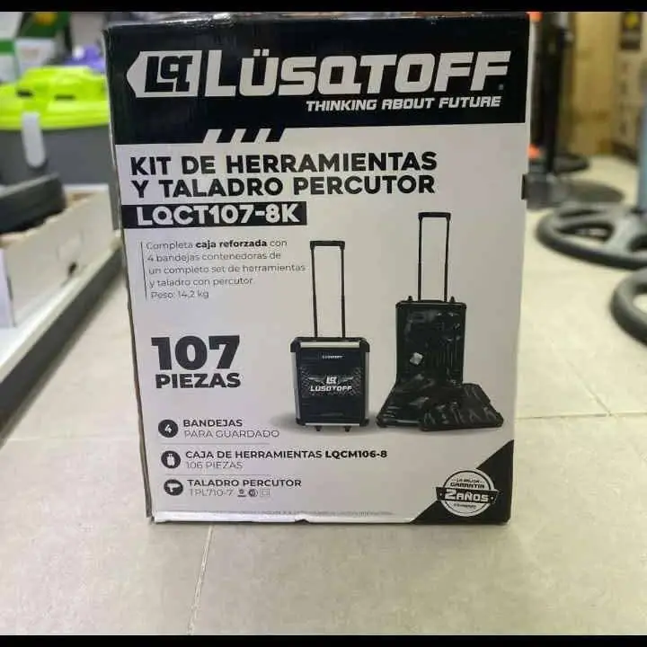 Valija Lusqtoff 107 kit de herramientas + taladro percutor lusqtoff $191.500