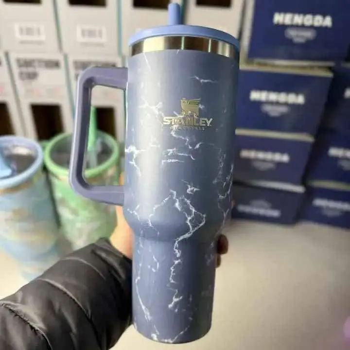 Vaso Térmico Marmolado Frente grabado Tanto para agua fria o caliente Acero inoxidable 1.2 litr