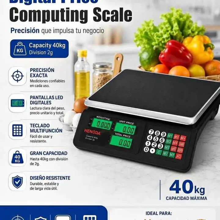Balanza comercial hengda 40Kg sin mástil $49,000
