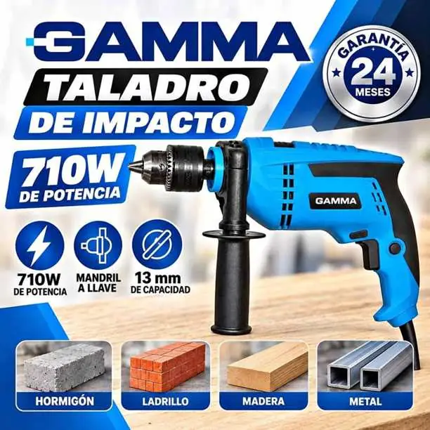 Taladro de impacto gamma 710W C/cable $53,000 merlo