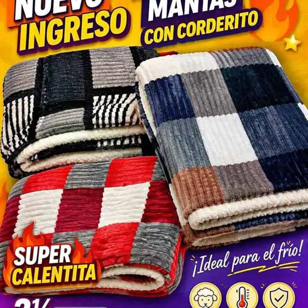Mantas acanaladas con corderito $20,000