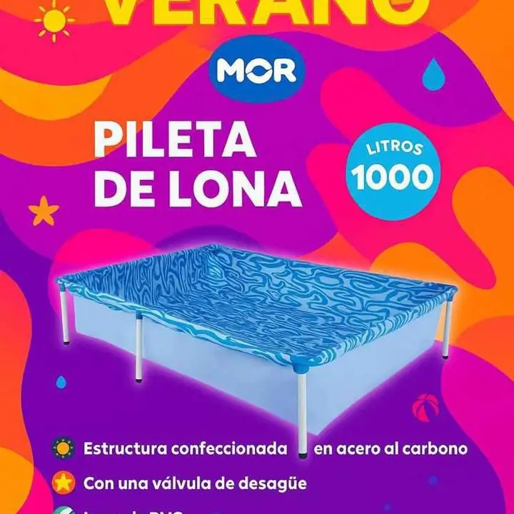 Piscina mor 1000LT $ 57,000 - Capacidad: 1000 litros - Medidas: Largo 1,89mt A