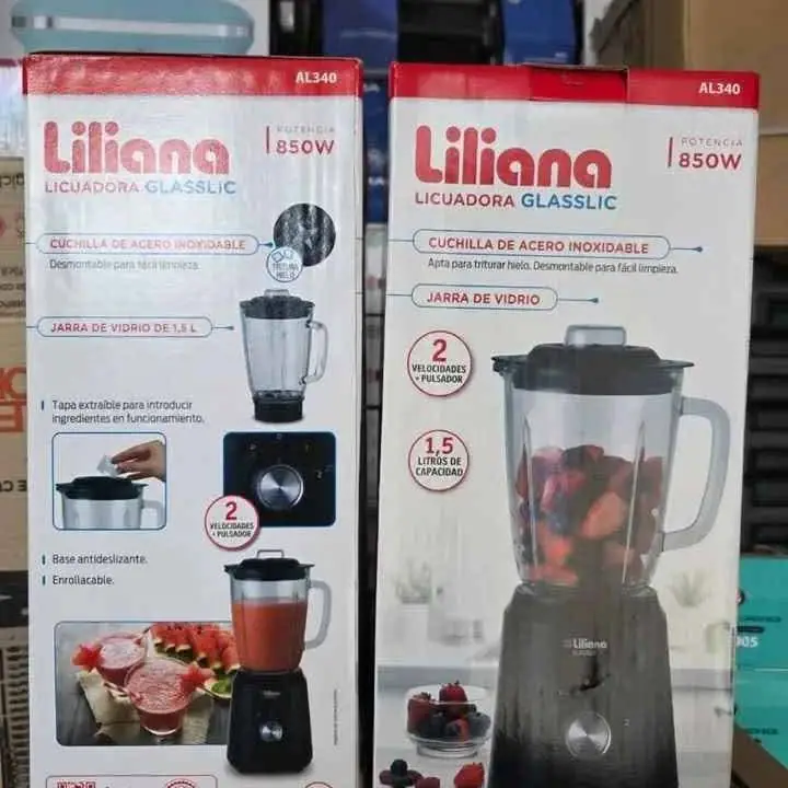 Licuadora Liliana glaslic (AL340) V/VIDRIO 1.5L. 850W. Modelo: GLASSLIC AL340 Cuchilla de acero ino