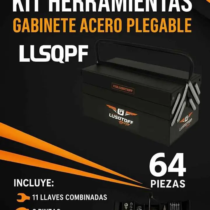 Caja herramientas plegable lusqtoff 64 piezas $185.000
