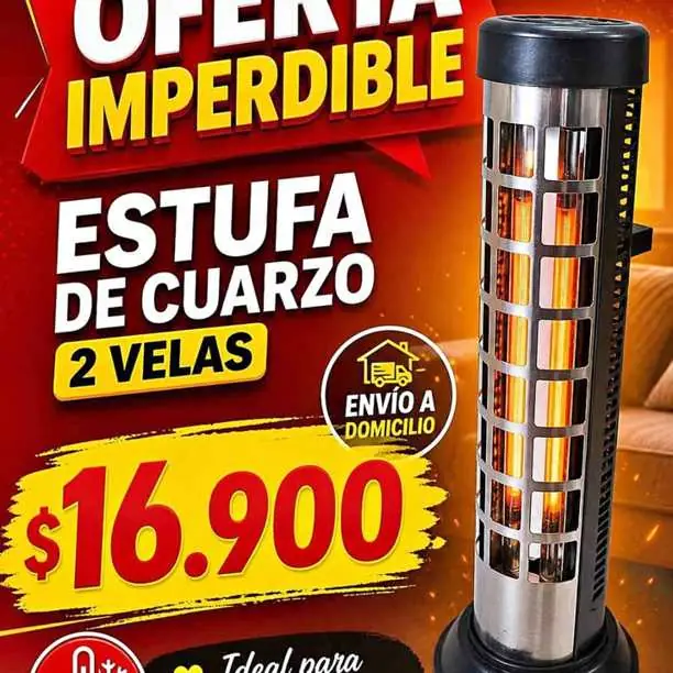 Estufa de cuarzo doble vela $16,900 Zona oeste Merlo Pontevedra