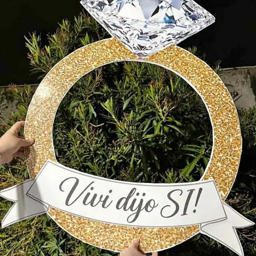Cuadro selfie despedida de soltera anillo personalizado