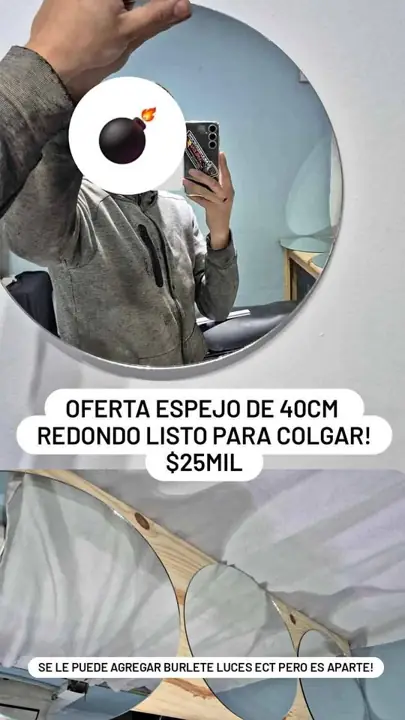 Espejo redondo 40cm