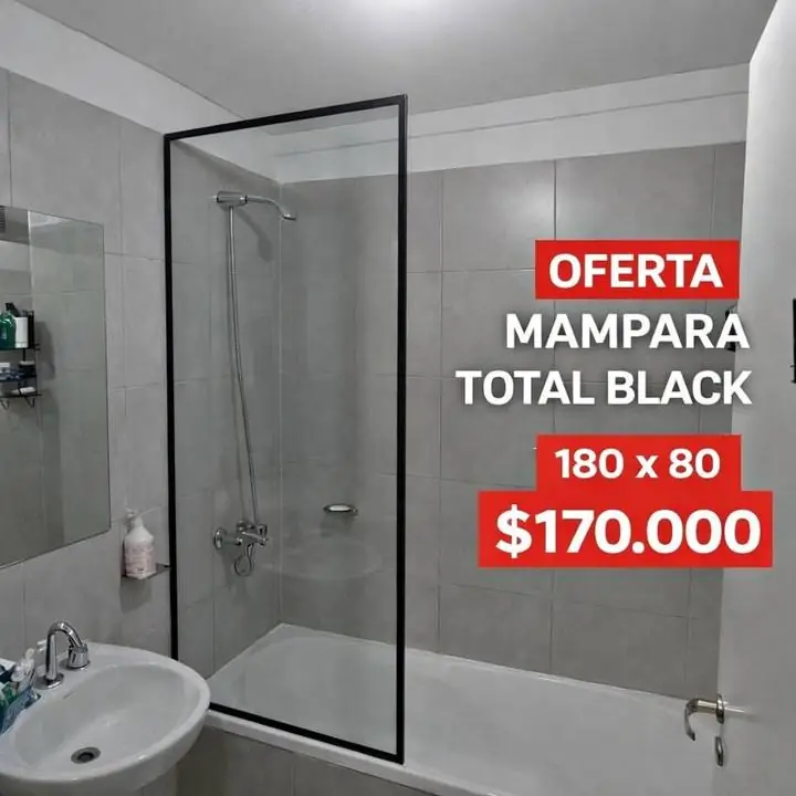 Mampara fija total black