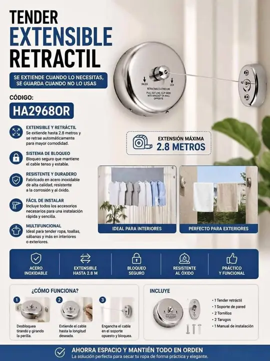 Tender extensible retractil