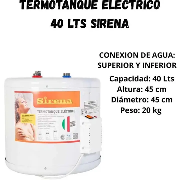 Termotanque electrico 40 lts sirena
