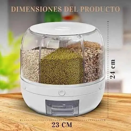 Dispensador giratorio de alimentos dinax